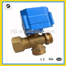 3 way DN20 DC9-24V BSP L-flow motorized control valves with On-Off type